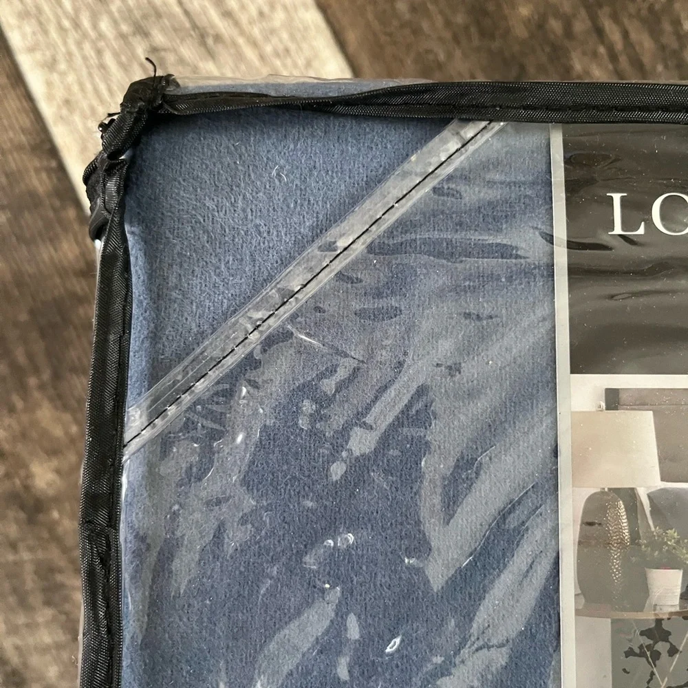 London Fog Twin Blue Flannel Sheet Set
